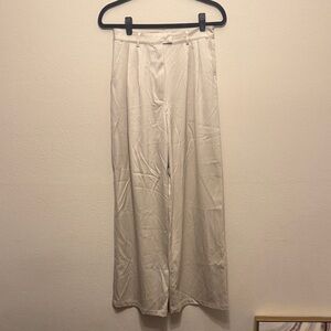 Princess Polly Beige Wide Leg Satin Amalia Pants